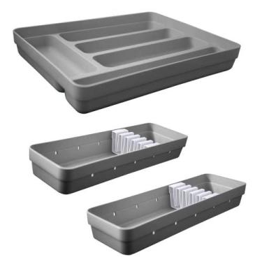 Imagem de Conjunto Organizadores de Gavetas 1 Porta Talheres e 2 Porta Facas OU 