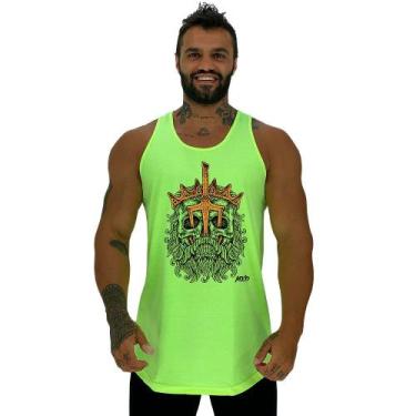 Imagem de Regata Longline Estampada Masculina MXD Conceito Caveira com Tridente,