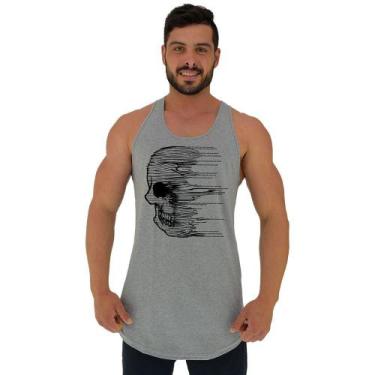 Imagem de Regata Longline Estampada Masculina MXD Conceito Caveira Borrada, Masc