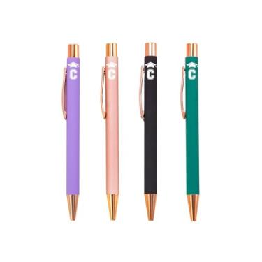 Imagem de Class of 2025, presentes de formatura com inicial, conjunto de 4 canetas esferográficas, canetas inspiradoras engraçadas, ferramentas de escritório para formatura - C