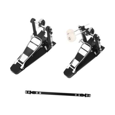 Imagem de menolana Pedal de bateria duplo Pedal de bumbo duplo Pedal de prática antiderrapante Pedais de bumbo de corrente dupla ajustáveis e resistentes para bateristas