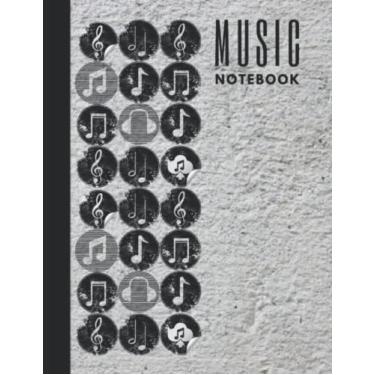 Imagem de Music Notebook : Concrete: Wide Staff Blank Paperback * 13 Staves per page * 8.50" x 11" * 102 Pages (Music book series)