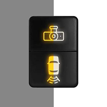 Imagem de [DASHCAM/Câmera reversa] Substituição de botão de pressão de duas funções/duas cores para Toyota Tacoma Tundra 4Runner Sequoia etc - Tamanho 2,2 x 3,3 cm - Laranja-Branco/Laranja-Branco