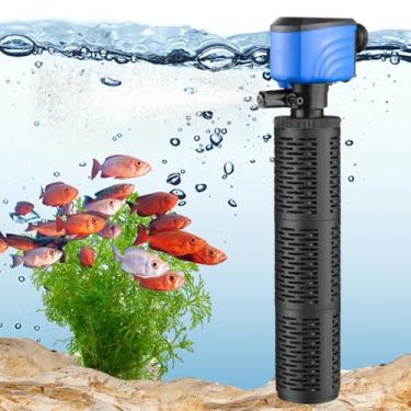 Imagem de Leekimid Filtro de aquário 3 estágios, filtro de tanque de peixes de 35 W, filtro de energia submersível para tanque de peixes de 75-200 galões, filtro de recipiente de bomba de água de 600 GPH para
