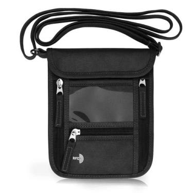 Imagem de Bolsa de Pescoço WALNEW com Suporte para Passaporte e Bloqueio RFID