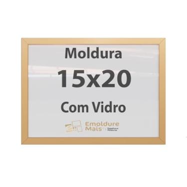 Imagem de Moldura 13x18 Dourado Com Vidro, para Quadros Decorativo para sala, quarto, escritório, poster, casa, fotos, Certificados, Diplomas, Alvara Porta Retrato.