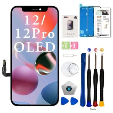 Imagem de EFAITHFIX Para iPhone 12/12 PRO OLED tela de substituição de 6,1 polegadas [NÃO LCD] tela com ventosa de sucção 3D Touch Display Digitalizador Montagem de tela com ferramentas de reparo Adesivo de vidro temperado à prova d'água