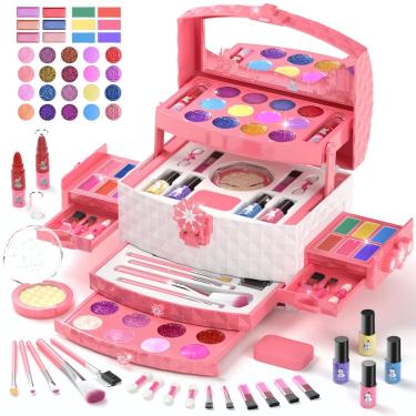 Imagem de Conjunto de maquiagem GirlsHome Kids Frozen Pink com 56 unidades de 3 a 12 anos