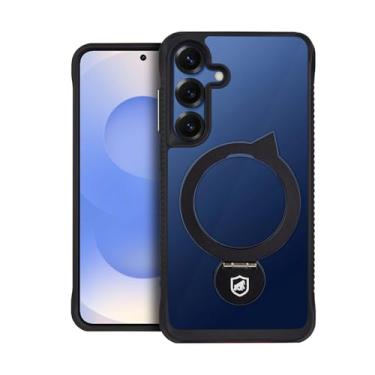 Imagem de Gshield Capa Case Tática Anti-impacto Raptor Compatível com Magsafe, Suporte Kickstand + Laterais Antiderrapantes e Bordas Elevadas (Preta, Samsung Galaxy S24 / S25)