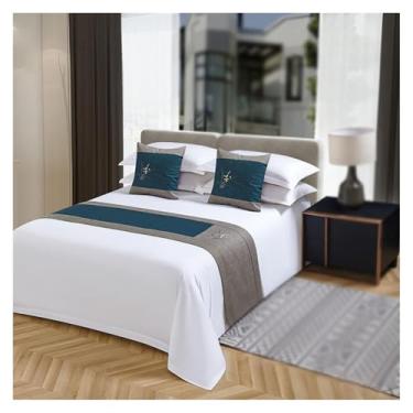 Imagem de Cachecol de corredor de cama de hotel, mantas de cama de luxo para os pés da cama, colchas modernas, decoração de cama, toalha de cauda, confortável, proteção de cama para solteiro, queen king,