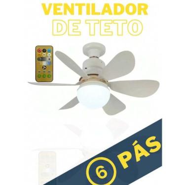 Imagem de Mini Ventilador De Teto Com Luz led Integrada Ventilador De Teto 6 Pás