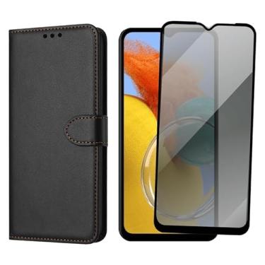Imagem de Capa Carteira Para Galaxy M14 Capinha Flip Case + Película De Vidro 3D Privacidade Anti Spy