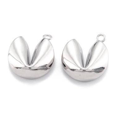 Imagem de Elecrelive Pingentes de latão banhado a platina, 10 peças, pingentes de biscoito para colar, pulseira, brinco, acessórios de joias