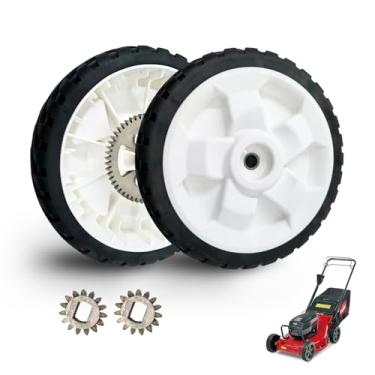 Imagem de Pacote com 2 rodas de 8 polegadas Assebmly 137-4835 119-3822 e 2 pacotes 131-5399 (15T) pinhão compatível com cortadores de grama Toro 55 cm 22 polegadas 20332 20333 20334 20334 20334 2033 37 20 372