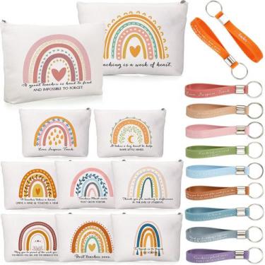 Imagem de Conjunto de bolsas de maquiagem Fumete Inspirational Rainbow com chave