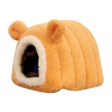 Imagem de Generic Cama para hamster, esconderijo, casa para pequenos animais, cama para porquinho-da-índia, quente para inverno, para chinchila, ouriço, gaiola para, Laranja