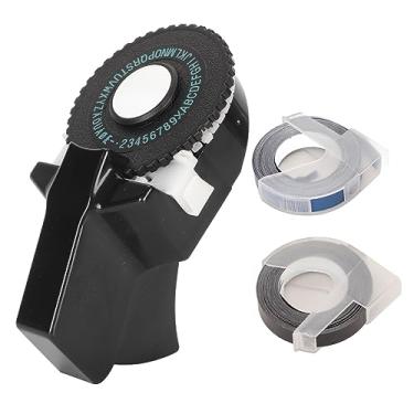 Imagem de Impressora de Etiquetas Manual, Design Ergonômico Sem Tinta de Etiquetas Em Relevo Com Fitas para Artesanato (Preto)