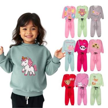 Imagem de Kit 4 Peças Conjunto Moletom Infantil Menina 1 ao 14 Feminino Outono I