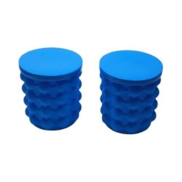 Imagem de Forma De Gelo Grande De Silicone 2 Em 1 Bandejas De Gelo Portáteis Par
