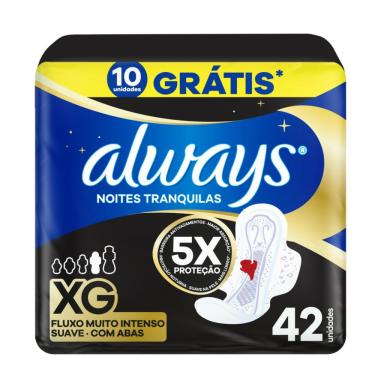 Imagem de Absorvente Always Noturno Suave com Abas XG 42 Unidades