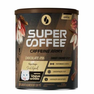 Imagem de Café Em Pó Caffeine Army Supercoffee Chocolate Língua de Gato 220g