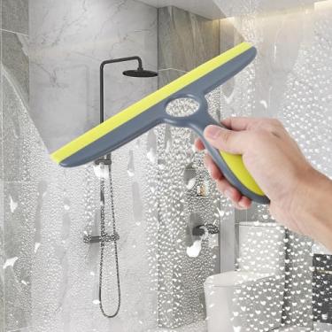 Imagem de Rodo de chuveiro para portas de vidro, rodo leve, rodo de vidro de chuveiro versátil de 25,4 cm, rodo de banheiro fácil de limpar rodo de janela resistente com alça para paredes de azulejo espelhos de