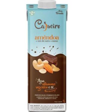 Imagem de Leite Vegetal AMÊNDOA, MIX DE NUTS E CACAU 1 litro X 12 Und - Cajueiro