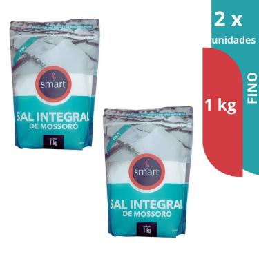 Imagem de kIT 2 UNID  Pouchs Sal marinho de Mossoró Smart 1kg - FINO