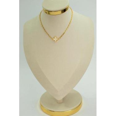 Imagem de Colar Trevo - Bijuteria de Latao com Banho de Ouro 18k - 45cm - no-bra