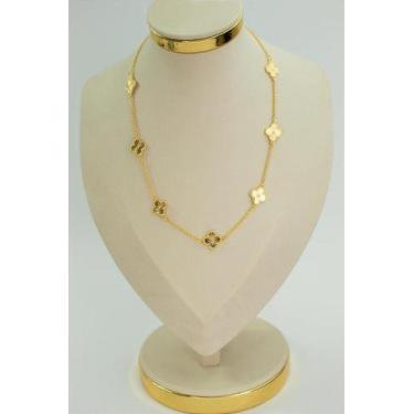 Imagem de Colar 7 Trevos - Bijuteria de Latao com Banho de Ouro 18k - 60cm - no-