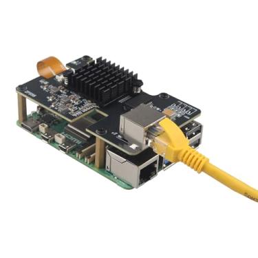 Imagem de ZDE ZP598 PCIe para porta de rede Ethernet 5G HAT placa de expansão adaptador 5GB 5GBE com dissipador de calor de alumínio para Raspberry Pi 5