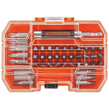 Imagem de Kit Brocas de Chaves 42 Peças com Estojo, BLACKDECKER BDA42SD, Laranja Claro