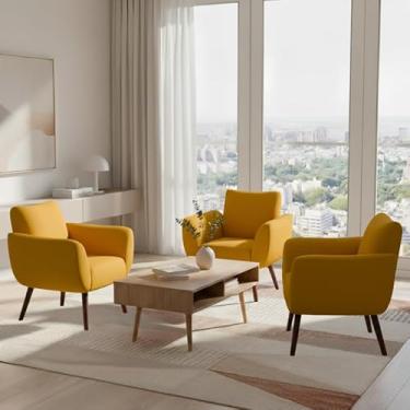 Imagem de Kit De 3 Capas Para Cadeira Poltrona Opala Em Malha Gel Premium Lisa Avulsa Ajustável (Mostarda)