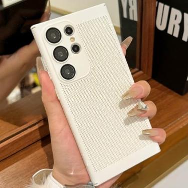 Imagem de Capa de malha respirável com dissipação de calor para Samsung Galaxy S25 S24 S23 S22 S21 S20 Fe Note 20 Ultra Plus A54 A24 A34 (para S21 Plus/branco)