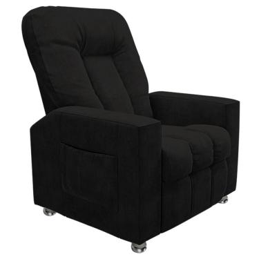 Imagem de Poltrona Do Papai Reclinável Para Cinema Sora Veludo Preto Fh1 - D'rossi