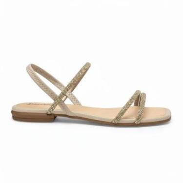 Imagem de Sandália Rasteira Feminina SlipOn Strass Mississipi J0664-Feminino