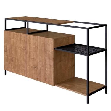 Imagem de Buffet Para Sala De Jantar 2 Portas Pés Metálicos Dinâmico Vermont/preto - Artesano