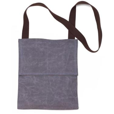 Imagem de Bolsa de coleta de 473 ml lona encerada bolsa de ombro Bushcraft bolsa mensageiro durável com bolso para jardinagem acampamento, Cinza frio pequeno, Cool Gray Small