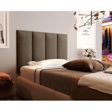Imagem de Painel Cama Box Solene 0,90 Tecido Suede Cor Marrom - Comprar Móveis E