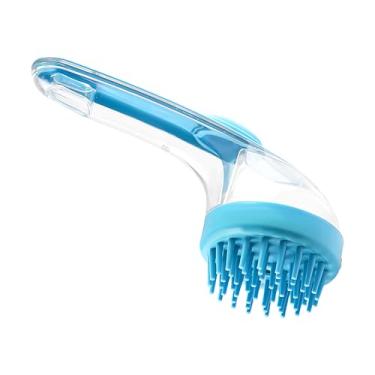 Imagem de Escova de lavagem para cães – Dispensador de xampu, escova de massagem para cães | Escova de massagem reutilizável com cerdas de silicone, de pente para gatos, acessórios de chuveiro para