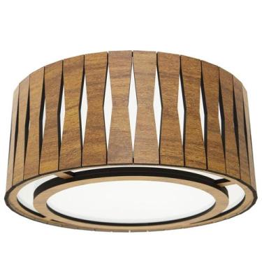 Imagem de Luminária Decorativa Madeira Plafon Redondo Guaritá 45Cm - Creatus Lus