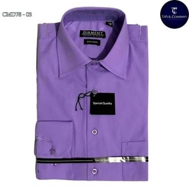 Imagem de Camisa Masculina Social Roxa Manga Longa Diament - Estilo e Conforto, 