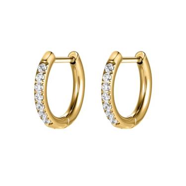 Imagem de AOEDEJ G23 Brincos de argola de titânio preto/aço cinza/dourado 18 G, pequenos brincos de argola de 8 mm/10 mm/12 mm, cartilagem para orelhas sensíveis para piercing múltiplo, cartilagem, argola