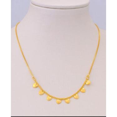 Imagem de Corrente Choker Veneziana 8 Coração + Extensor 30cm - Ancia Jias e Sem
