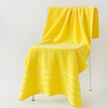 Imagem de Toalhas de banho de algodão penteado premium, multicoloridas, 50 x 100 cm, secagem rápida, macias e absorventes, pacote com 6 (amarelo)