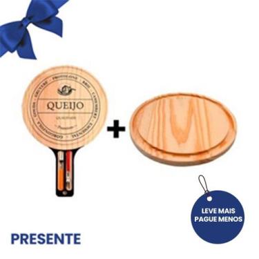 Imagem de OFERTA KIT 2 Tábuas Madeira Redonda e Premium Natural para Frios e Que