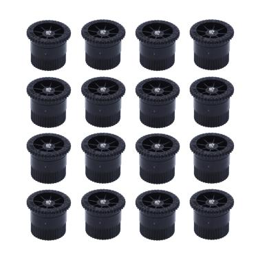 Imagem de Honoson 16 peças de cabeça de pulverizador pop-up de substituição de raio de arco variável de alta eficiência compatível com Rainbird, irrigador pop-up Hunter Orbit (17 van, preto)