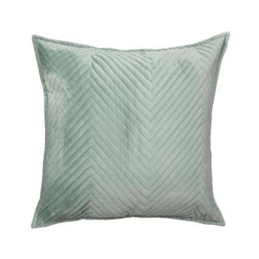 Imagem de Almofada em Veludo Zig Zag Verde Água - Westwing Collection, Verde
