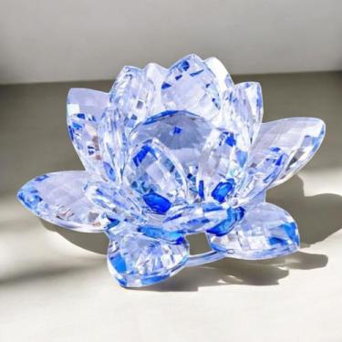 Imagem de Castiçal de Vidro Flor de Lótus  Porta-Vela Decorativo  Suporte para V