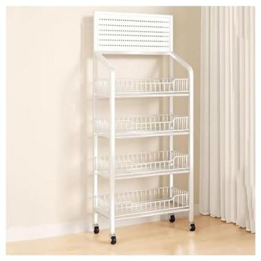 Imagem de Expositor de lanche de chão de supermercado por atacado, suporte de prateleira de vegetais e frutas para cozinha, loja de conveniência, escola, caixa – suporte de saco de chips (branco)